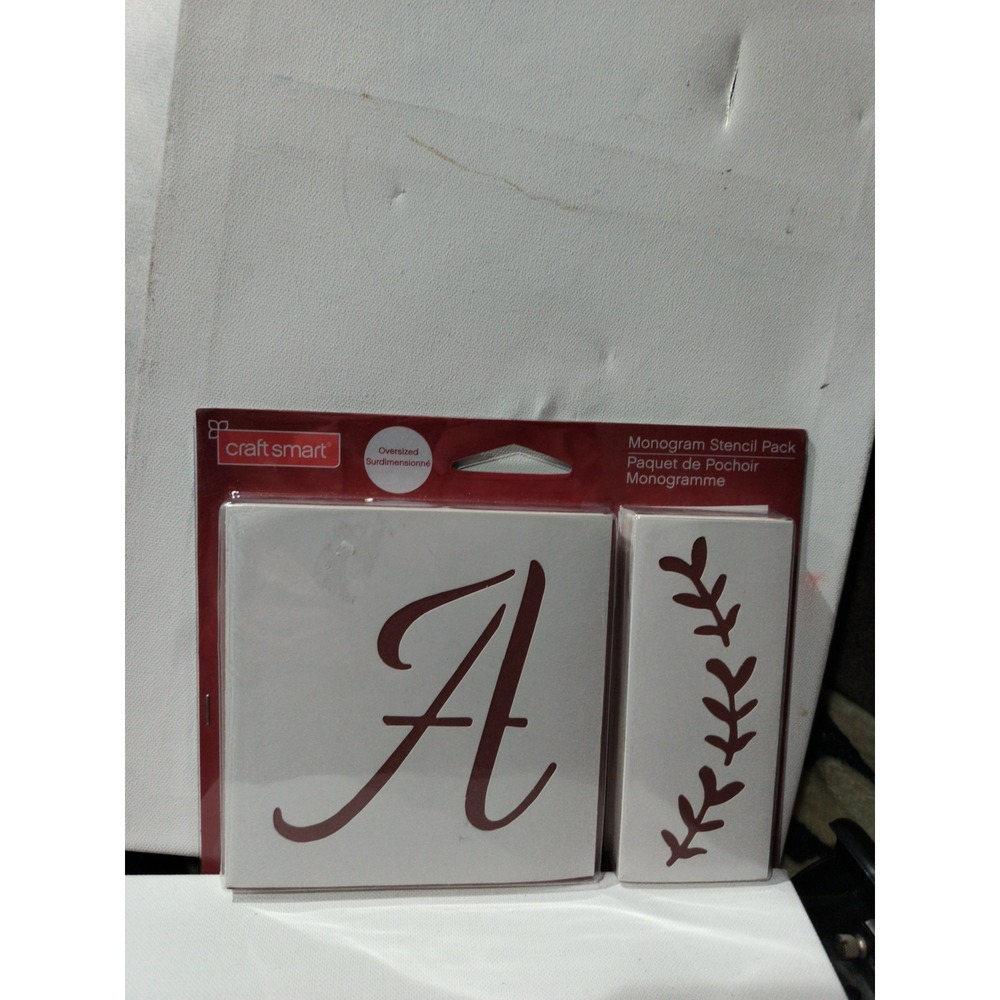 Craft Smart Oversized Monogram Stencil Pack 108 Piece Upper Lower Case Surrounds